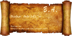 Budur Adrián névjegykártya